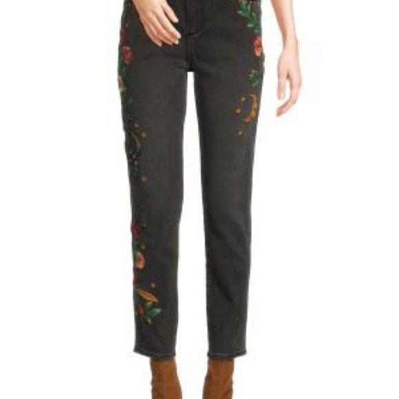 Jackie Embroidered Straight Leg Jeans - Picture 2 of 6